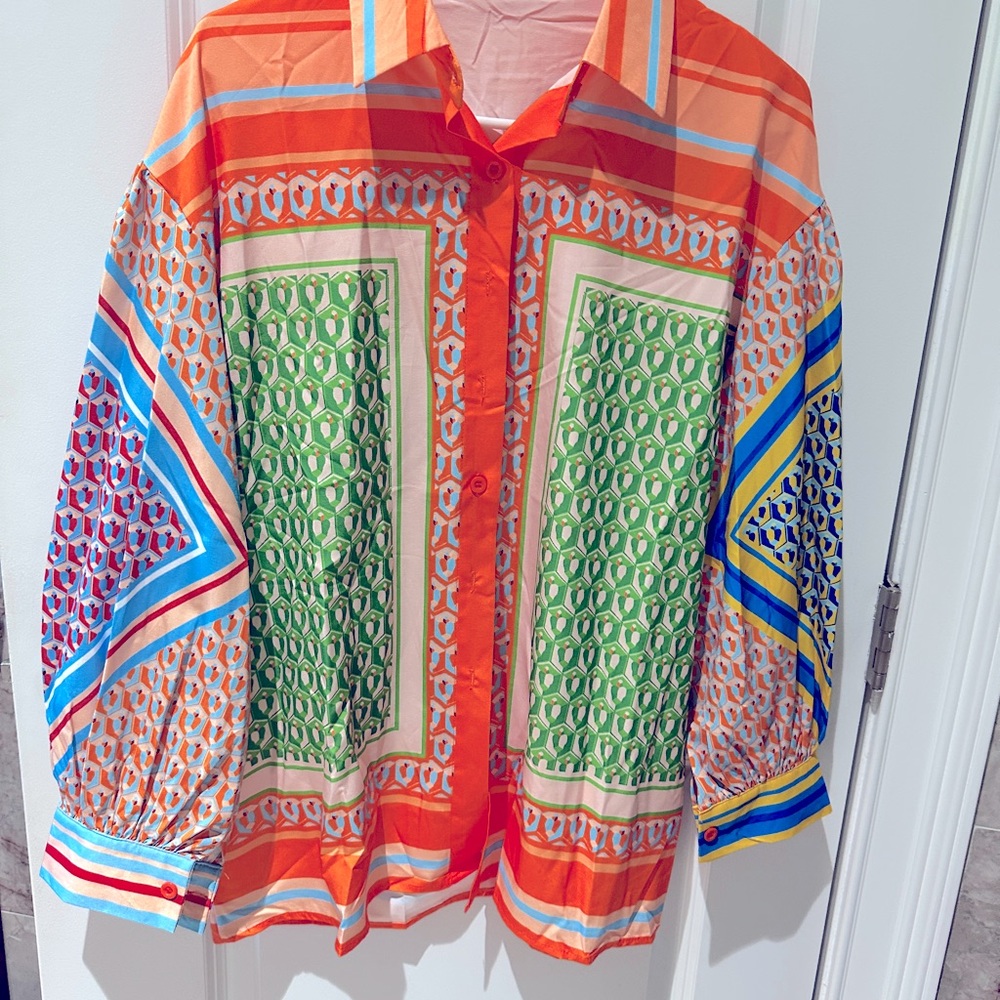 Colorful Geometric Pattern Shirtabd pants.